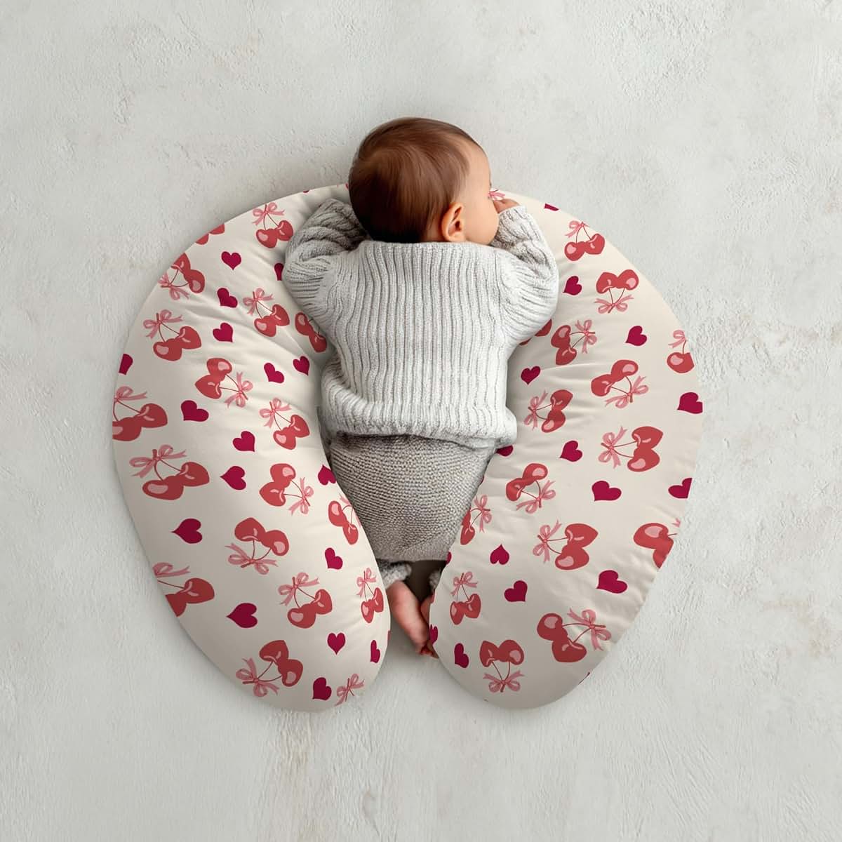Cstdyfrv Valentine Cherry Nursing Pillow Cover 22x18 Inch (photo 4)