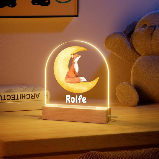 Bemaystar Personalized Bear Acrylic Night Light With Custom Name