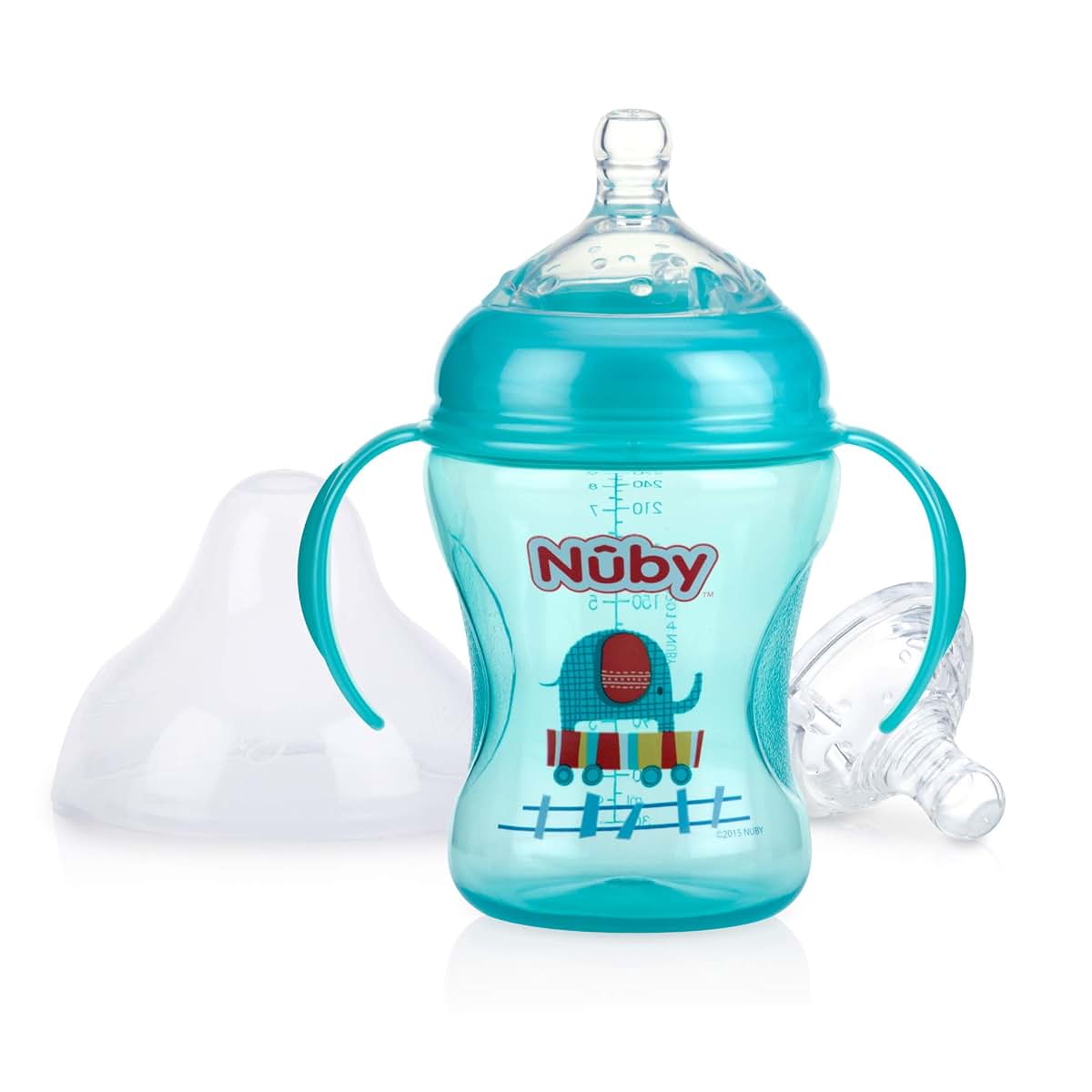 Nuby 3 Count Natural Touch 3 Stage Wide Neck Bottle-to-Cup