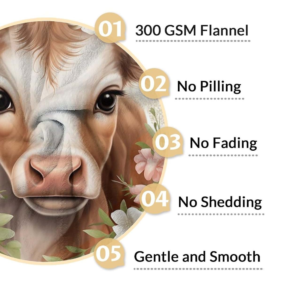 MEETUHONEY Cow Blanket - Kids Blankets Gifts for Girls - 30" x 40" Cute Cow Print Throws for Crib, Nap (photo 4)