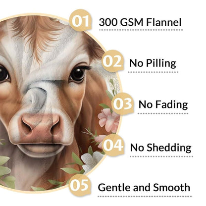 MEETUHONEY Cow Blanket - Kids Blankets Gifts for Girls - 30" x 40" Cute Cow Print Throws for Crib, Nap (photo 4)