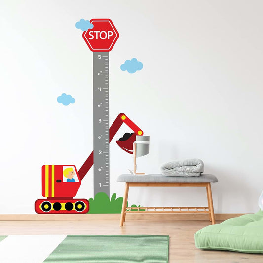 BabyOneStop Growth Chart Wall Decals Streets and Cars Set