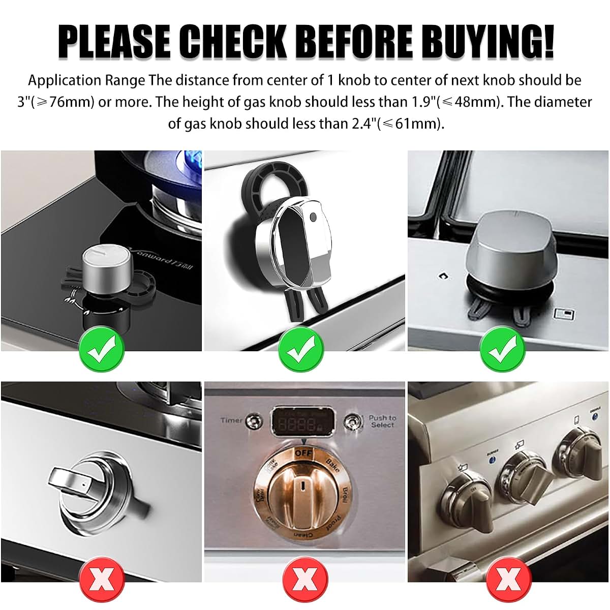 Stove Knob Safety Covers 5 Pack Black