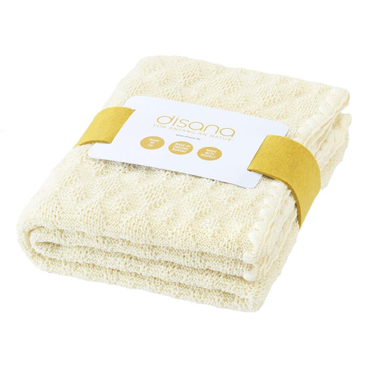 Disana 100% Merino Wool Baby Blanket Knitted Cover 100x80 cm Bed Stroller Newborn 5111 (Natural)