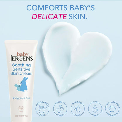 Jergens Baby Soothing Sensitive Skin Cream with Oatmeal, 8 Fl Oz