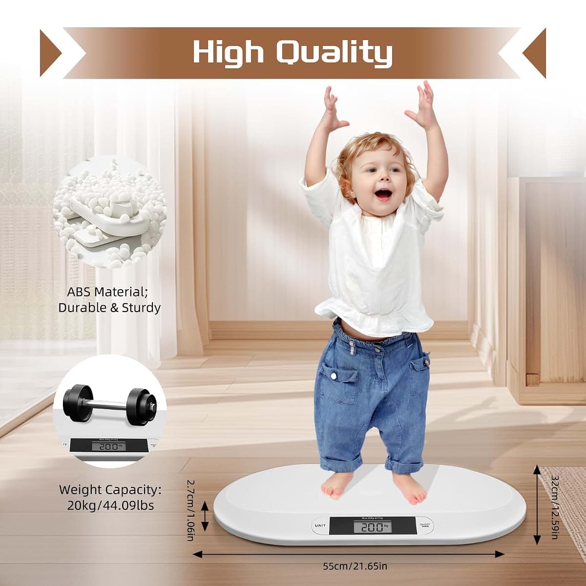 Digital Baby Scale with LCD Display and 10g Precision
