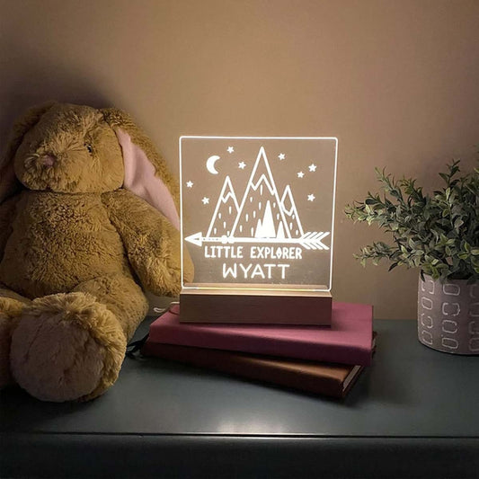 Chopie Little Explorer Mountain Personalized Night Light