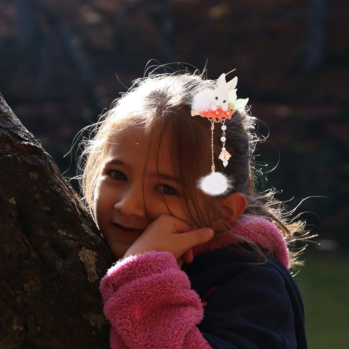 Bunny Tassel Pompom Hair Clips for Girls Party Accessories
