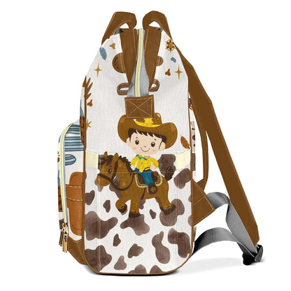 LiSoAkWE Horse Rodeo Western Personalized Diaper Bag Backpack,Customized Nappy Backpack for Travel Outdoor with