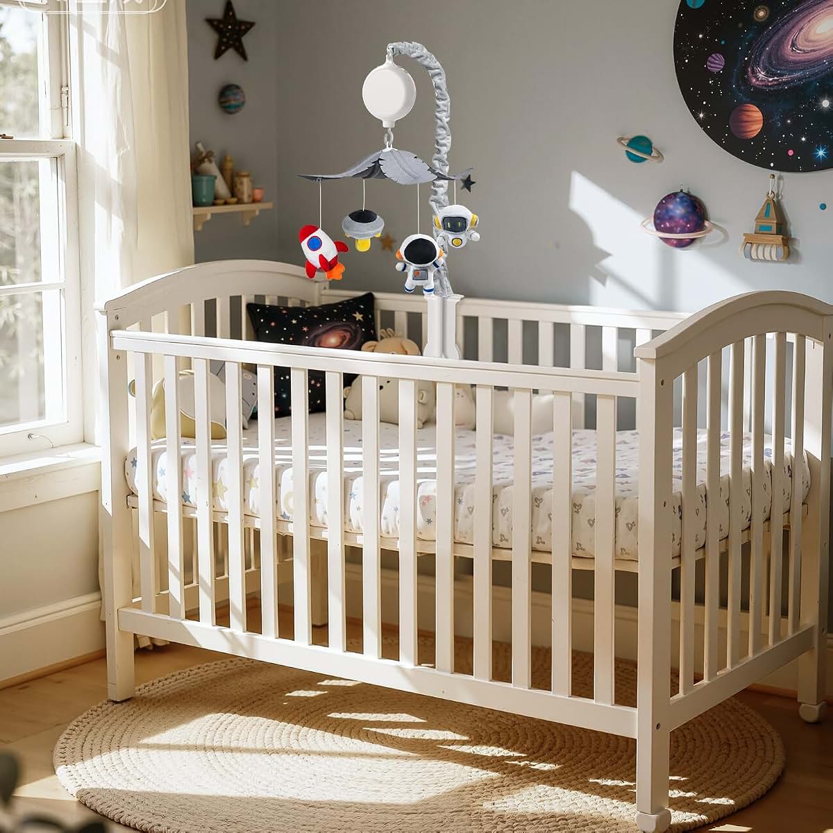 Feisike Space Crib Mobile for Nursery Decor and Playful Exploration