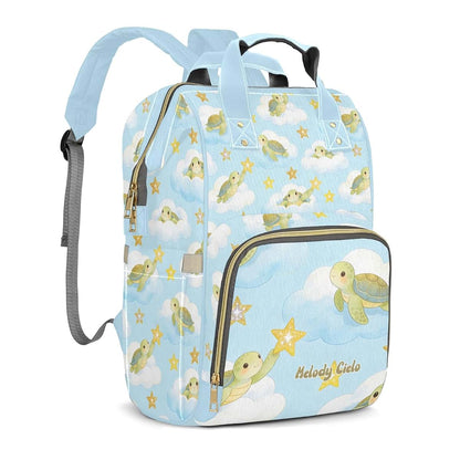 YallLocoMo Personalized Diaper Bag Backpack Gift Watercolor Cartoon Cloud Star Turtle Cute Versatile Travel Bag: Large