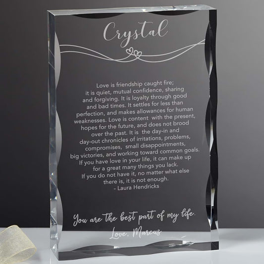 Personalization Universe Always In Love Personalized Clear Acrylic Keepsake Block