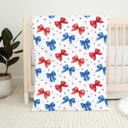 Wicbfdfv Patriotic Flannel Baby Blanket