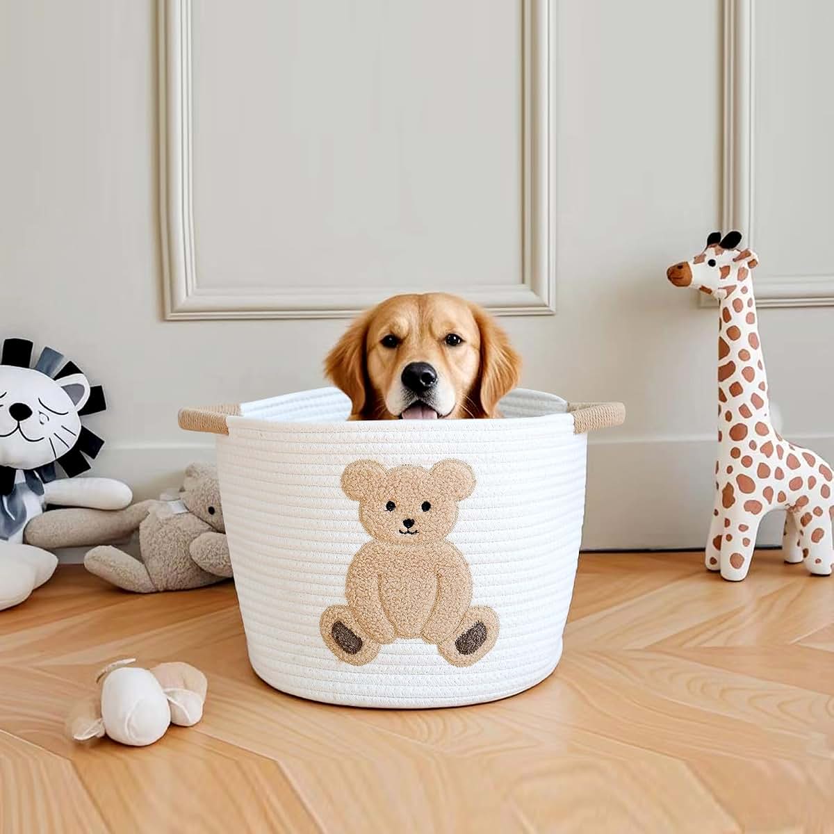 INough Cotton Rope Basket Toy Storage Baskets for kids Laundry Hamper, Gift Basket Empty Baby Shower Baskets with (photo 4)