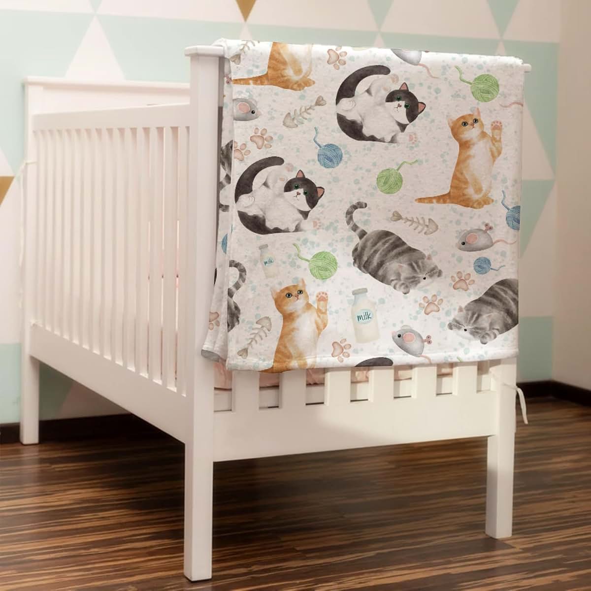 Hwmmbh Cute Cats Paws Flannel Swaddle Blanket, 30x40 Inches