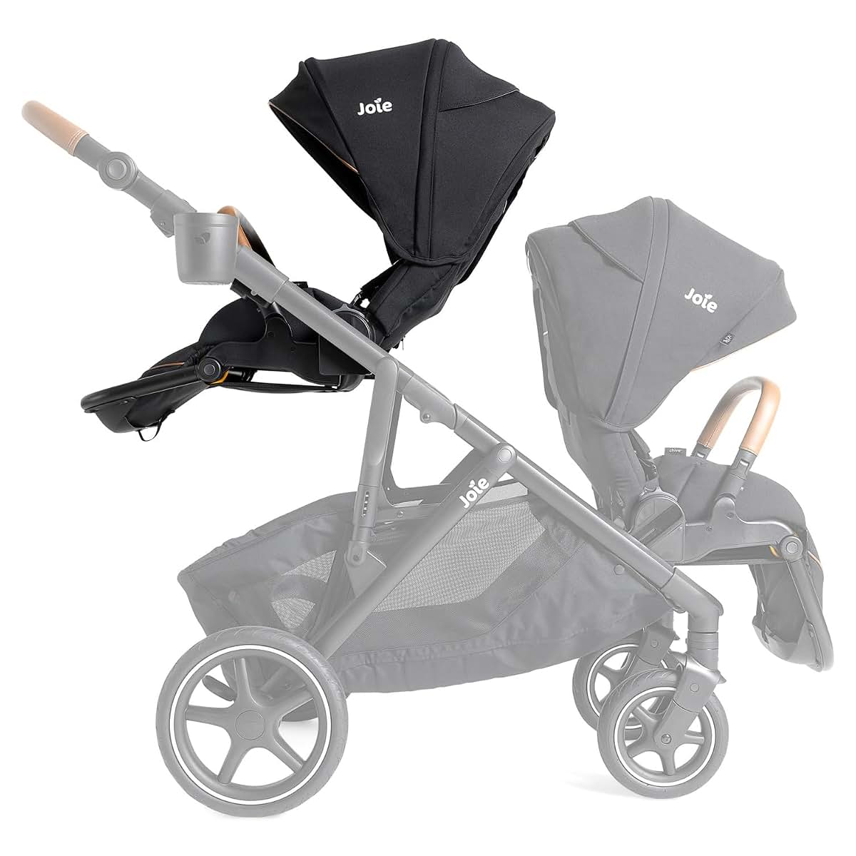 Joie Chive Sibling Seat for Stroller | Convertible Single-to-Double Modular Seating