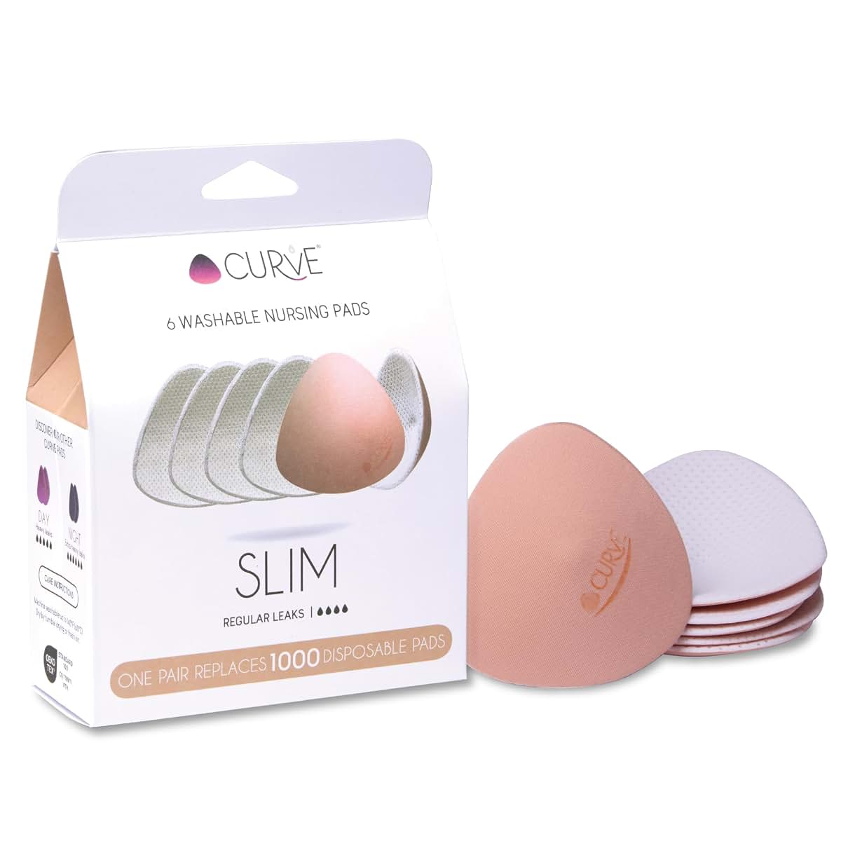 Curve By CacheCoeur Essential Plus Slim Nursing Pads - 6 Pack