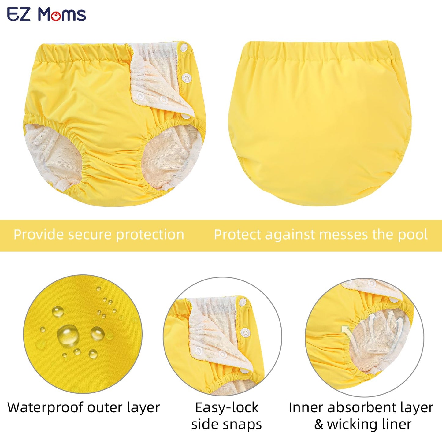 EZ Moms Reusable Swim Diapers Size 3