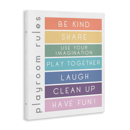 Stupell Industries Bold List of Playroom Rules Canvas Art for Kids Room Decor