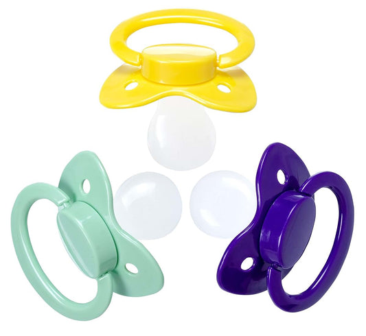 J&Or The Classic Original Adult Sized Pacifier Dummy Three Color Pack