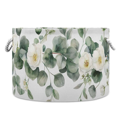 Goodold Watercolor Eucalyptus Pattern Extra Large Storage Basket 20 X 14 Inch