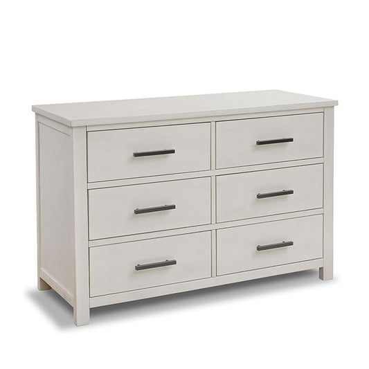 Sorelle Westley Double Dresser - 6 Drawer Solid Wood Nursery Dresser with Smooth Drawer Glides and Anti-Tip Kit