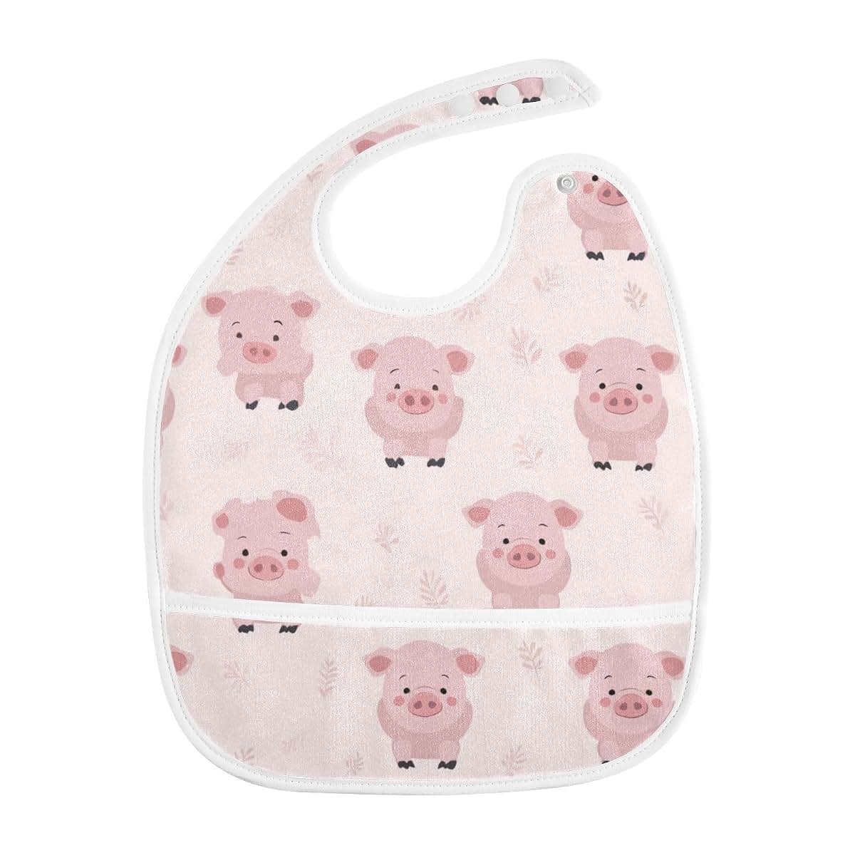 Baby Feeding Bibs with Adjustable Snaps for Mealtime Messes