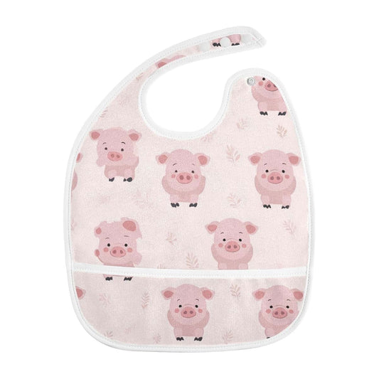 Baby Feeding Bibs with Adjustable Snaps for Mealtime Messes