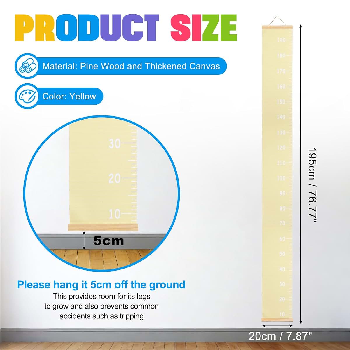 uxcell Growth Chart for Wall Canvas Ruler