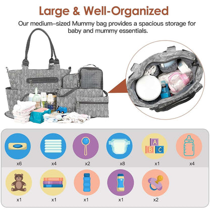 KOCASO Multifunctional Baby Diaper Bag Set - 8Pcs Baby Nappy Diaper Bags (photo 4)