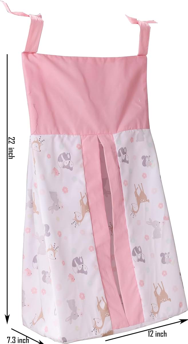 CribMATE Pink Woodland Nursery Diaper Stacker for Girls