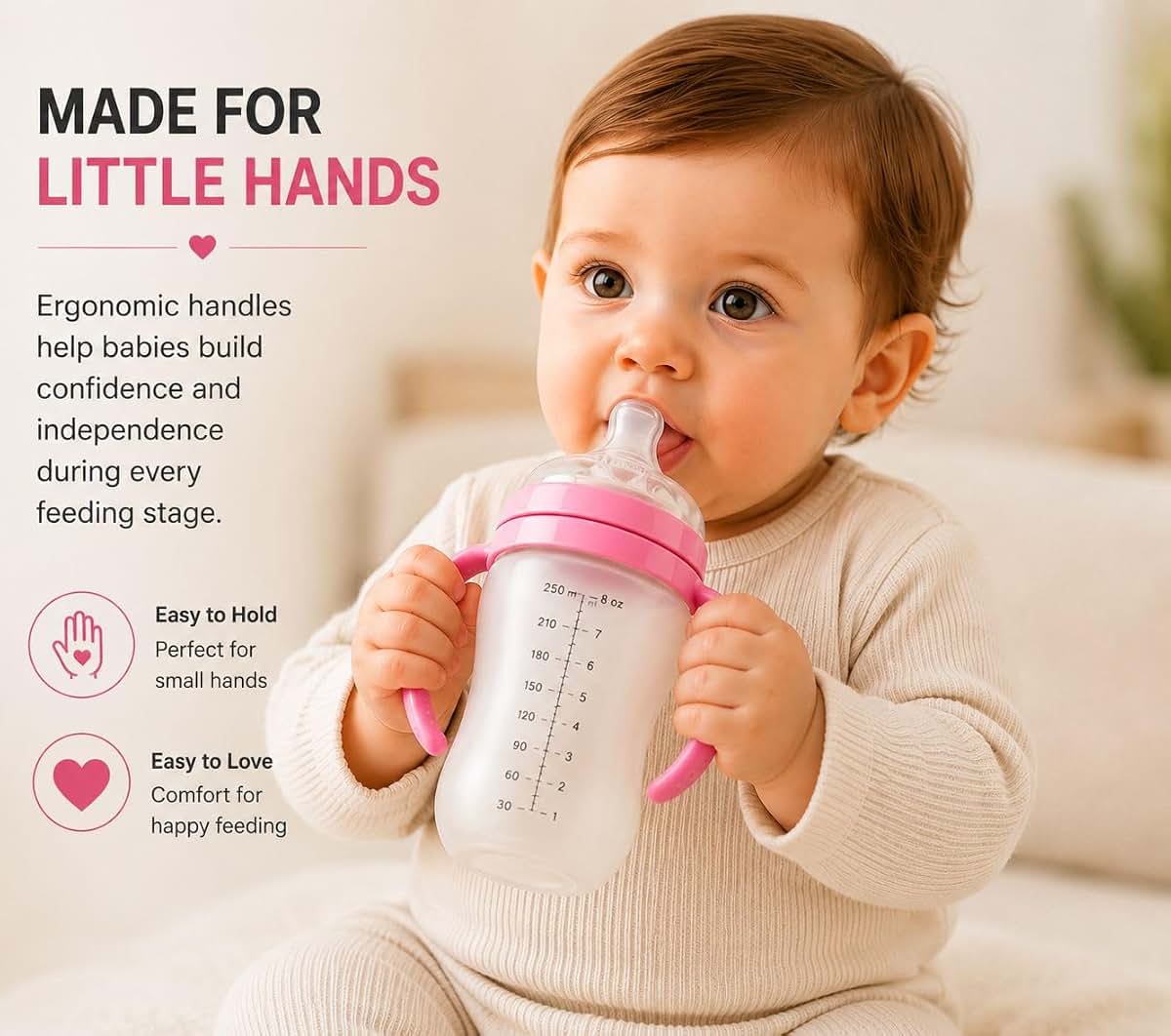 Daliscare Silicone Baby Bottle With Handles And Anti-Colic Nipple (photo 2)