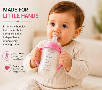 Daliscare Silicone Baby Bottle With Handles And Anti-Colic Nipple (photo 2)