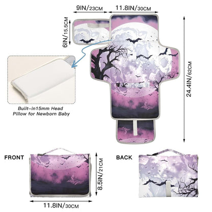 Portable Changing Pad with Built-In Pillow and Multi-Pocket Design