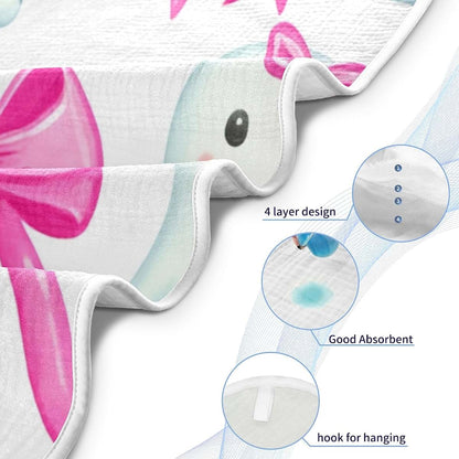 MAOBLYR Halloween Ghost Hooded Baby Towel, Cotton 4-Layer 30x30 Inch