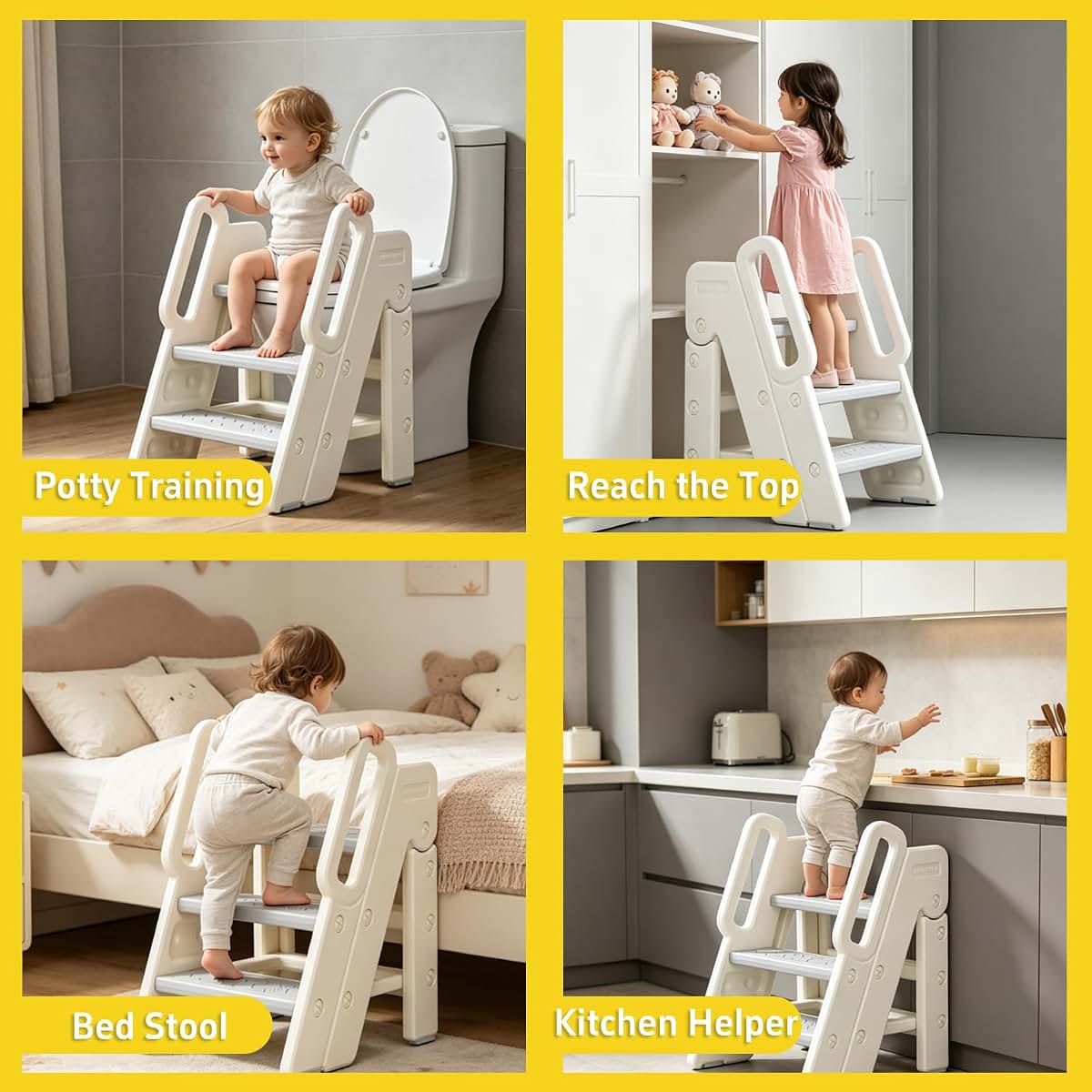 Vanpolchy Foldable Toddler Bathroom Step Stool, Kids Bathroom Step Stool (photo 2)