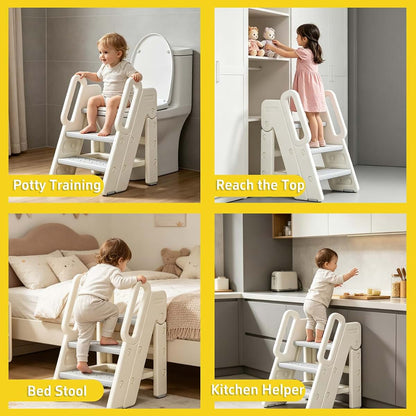 Vanpolchy Foldable Toddler Bathroom Step Stool, Kids Bathroom Step Stool (photo 2)
