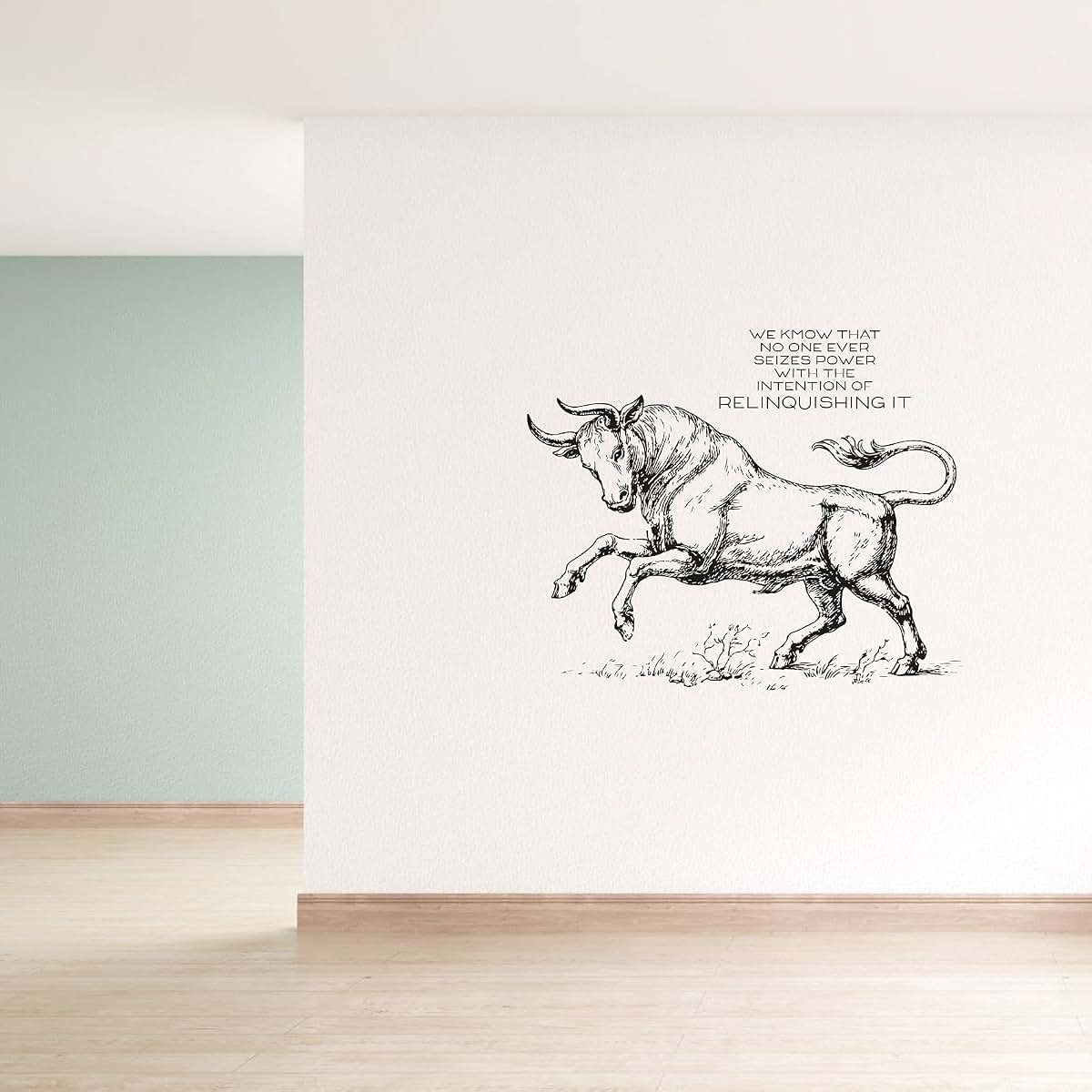 All Things Valuable No One Bull Bulls Motivation Quote Animal Animals Life Quotes Wall Sticker Art Decal for Girls Boys (photo 3)