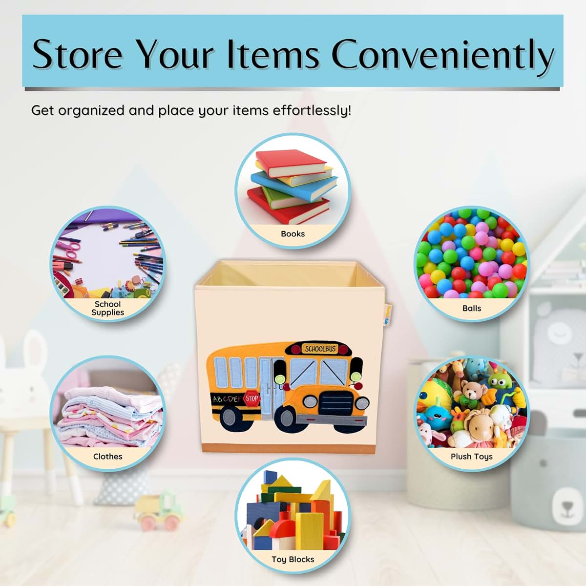 Product 4 Kids - Washable Cube Storage Organizer Bins