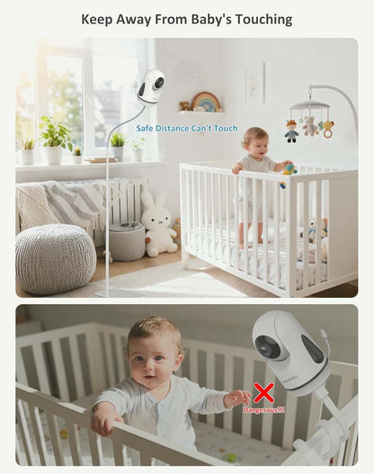 HelloBaby Baby Monitor Floor Stand, Height Adjustable 76-148cm, No-Drill Mount for HB6550 HB6339 HB6363 HB6148