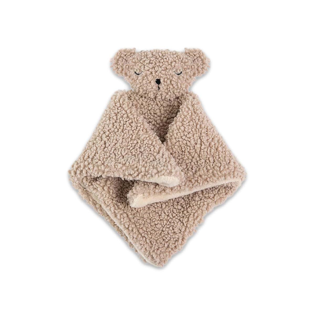 7 AM Enfant Lovey Bear Security Blanket - Ultra Soft Cotton Cuddle Blanket for Baby, Oatmeal