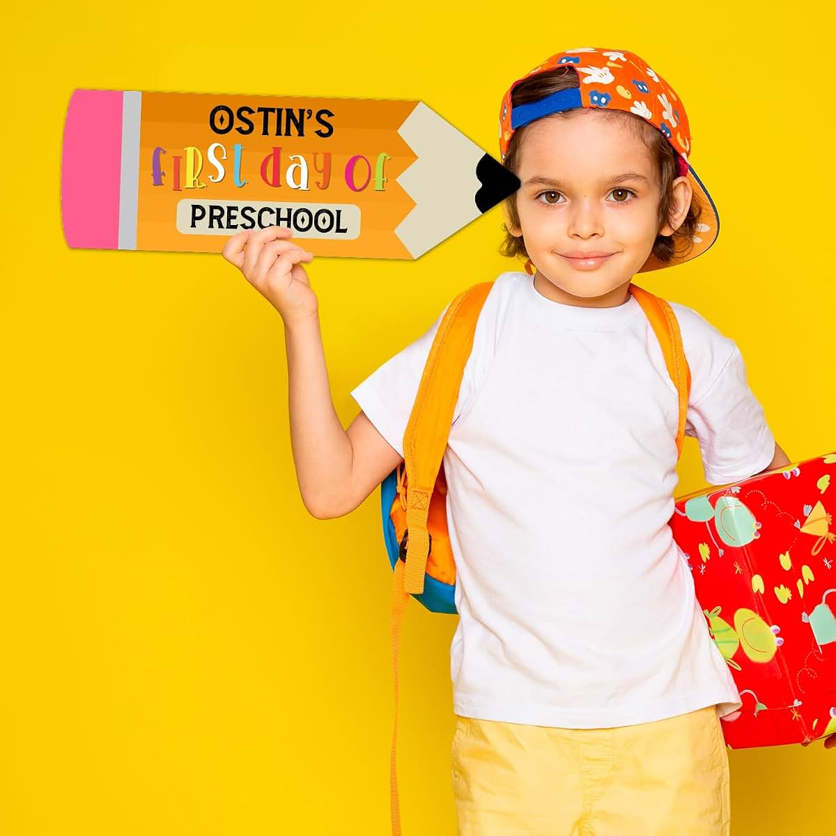 Soul Décor Personalized First Day of School Sign, Custom Pencil 1st Day of School Board- 1st Day of Kindergarten