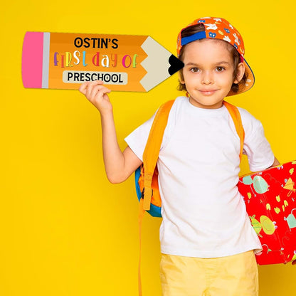 Soul Décor Personalized First Day of School Sign, Custom Pencil 1st Day of School Board- 1st Day of Kindergarten
