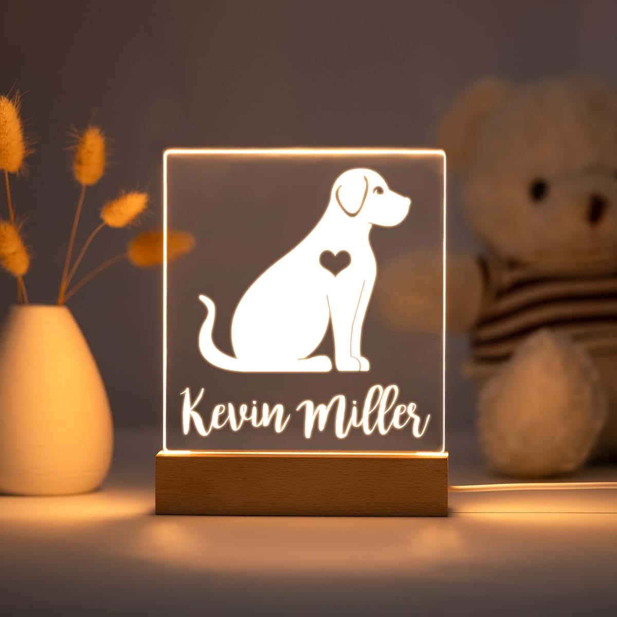 With Love From Julie Personalized Night Light for Kids Girls Boys Customized Gifts for Baby Custom Nursery Lamp Bedroom (photo 4)