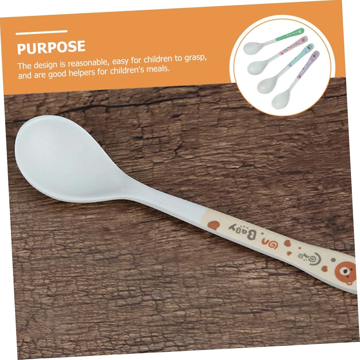 Totority 4Pcs Silicone Feeding Spoons with Ergonomic Handles