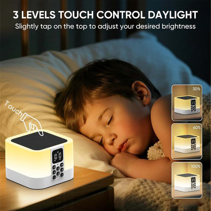 Night Light Bluetooth Speaker With Alarm And 30 Sounds