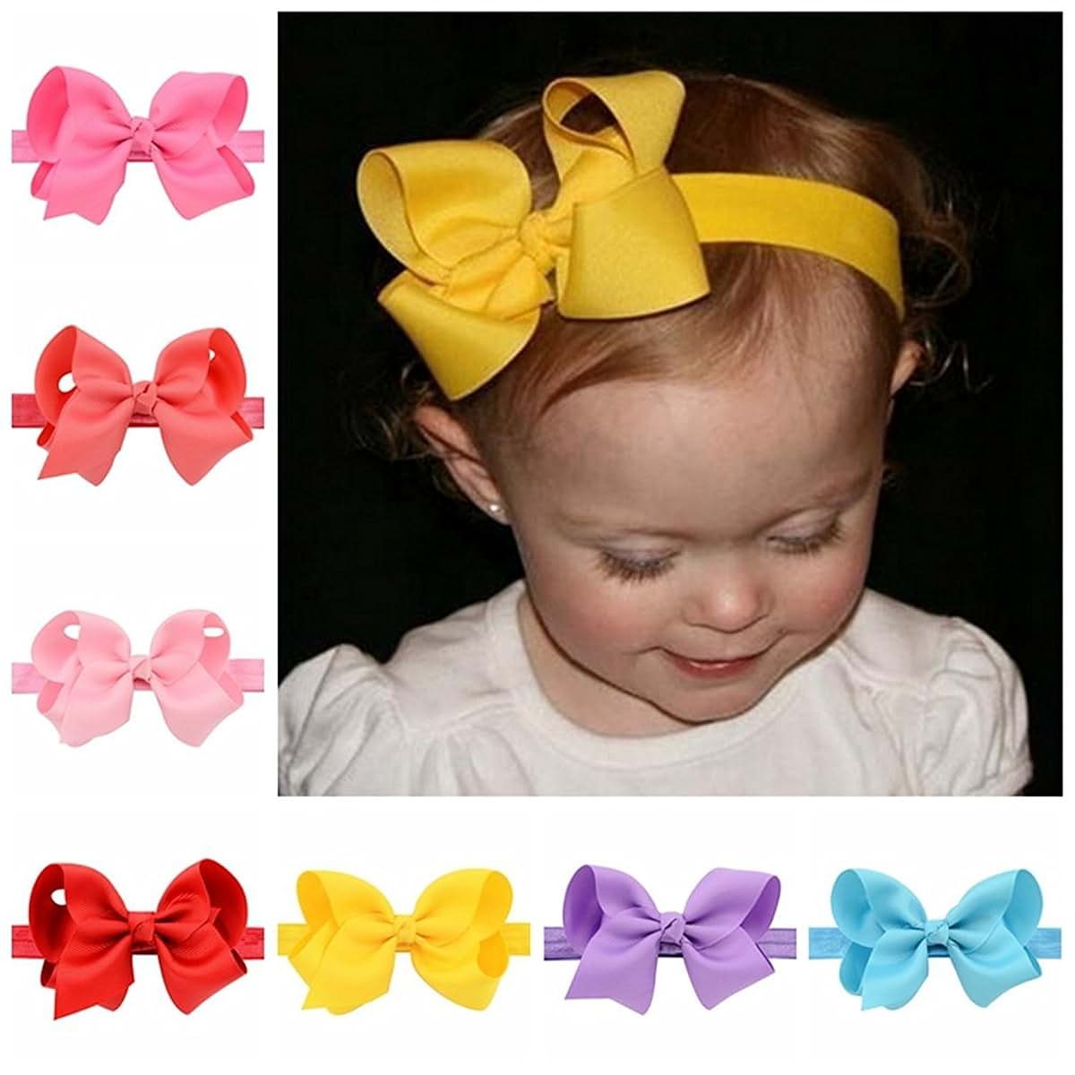 Headbands With Hair Bows For Baby Girls And Kids