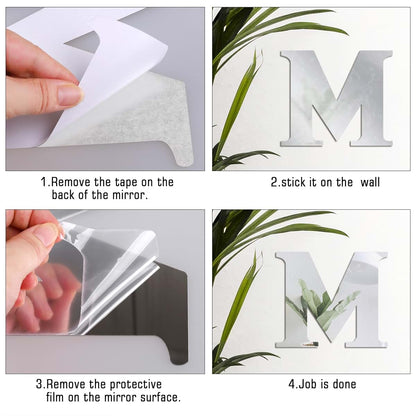 DTLIFEK 3D Acrylic Mirror Family Wall Decal Letters (photo 3)