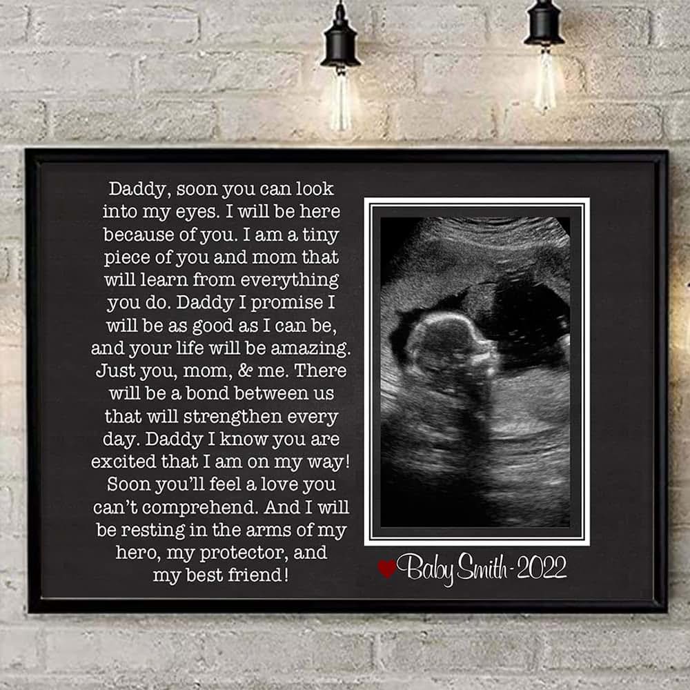 Anniversaree Personalized First Father's Day Canvas Poster New Baby Gift