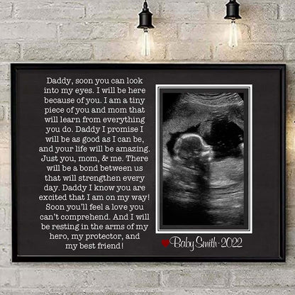 Anniversaree Personalized First Father's Day Canvas Poster New Baby Gift